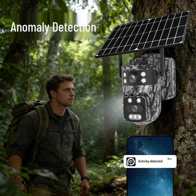AOV 4G Outdoor Camouflage Solar Surveillance Binocular Camera - Waterproof Photography Head