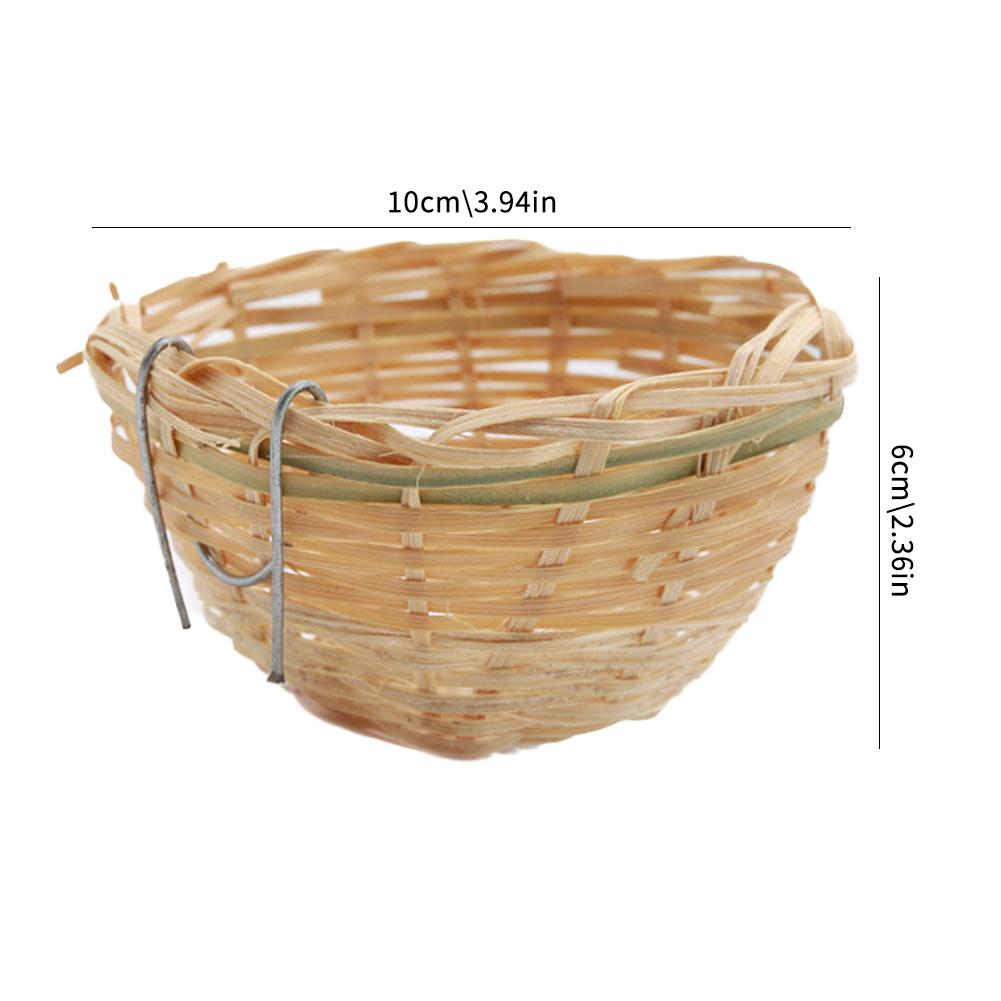 Bambusgewebe mit Haken für Vogelnester Naturgras Outdoor Haus Käfig Vogel Vogel Ei Käfig Deko F0F7