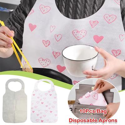 10 Pièces/Sac Tabliers Jetables Imperméables Non Tissés Tablier de Cuisine Restaurant Fournitures pour la Maison