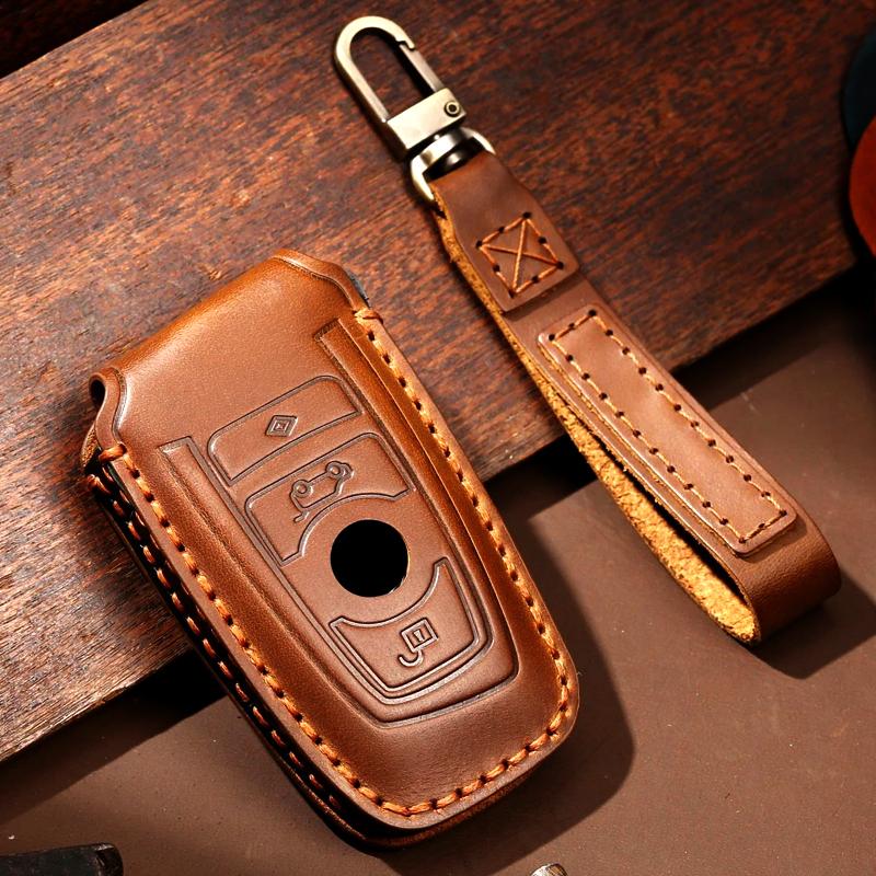 Leather Car Key Case Cover Shell for Bmw F20 F30 G20 F31 F34 F10 G30 F11 X3 F25 X4 I3 M3 M4 1 3 5 Series Accessories Car-Styling