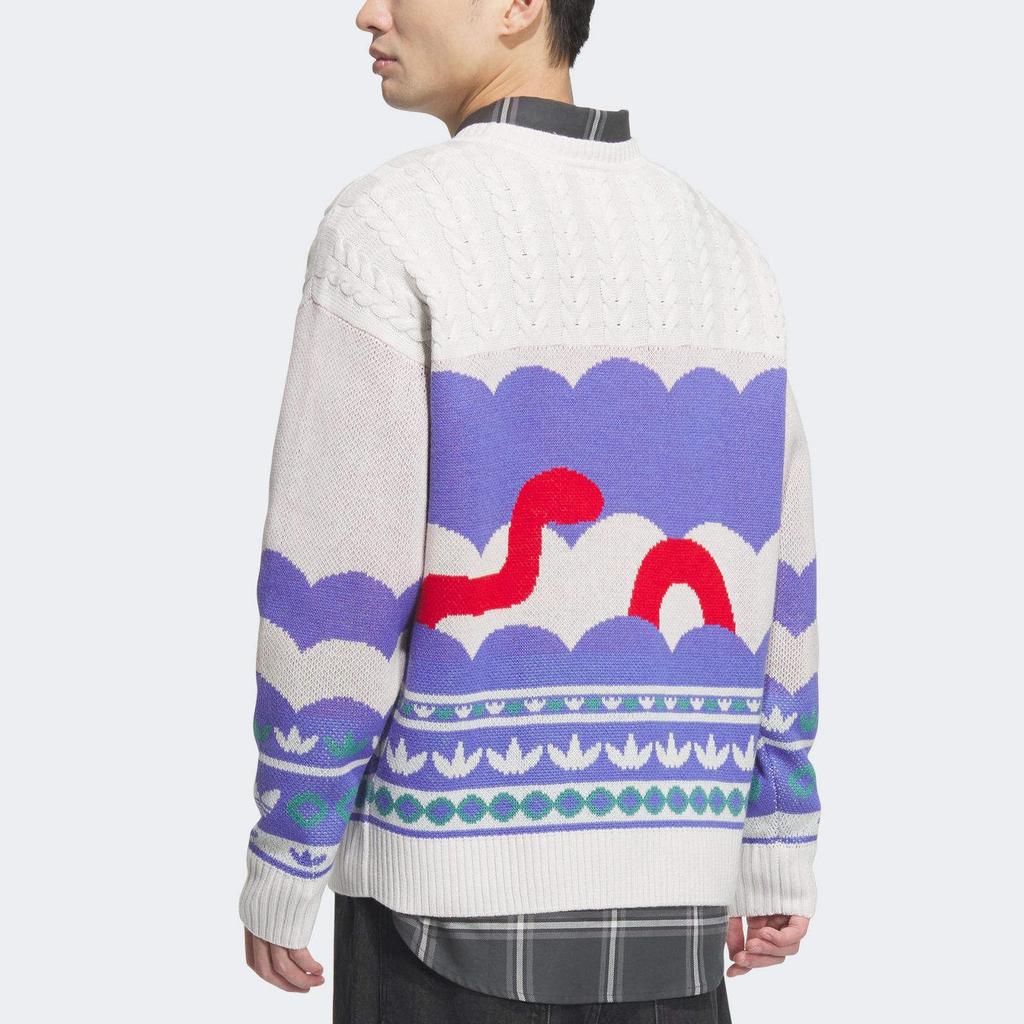 adidas Originals FW24 Year Of The Snake Limited Edition LNY Knit Pullover Series Round Neck Soft Comfortable Sweater Unisex Sweater JL8366