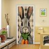 3D Rabbit and Carrot Bridge Self-adhesive Door Wallpaper 3D PVC Home Decor Sticker Beach Sun Scenery Poster Mural Wall Decal Deursticker