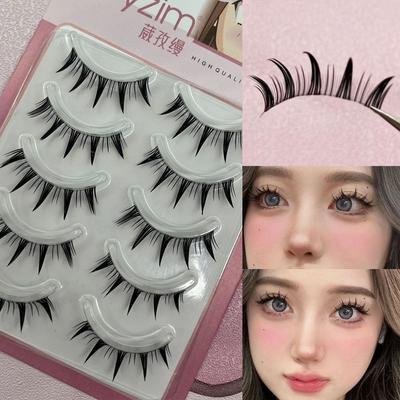 Dramatic False Eyelashes Japanese Cosplay Fake Eyelashes Extensions Wet Spiky Lashes  for Women