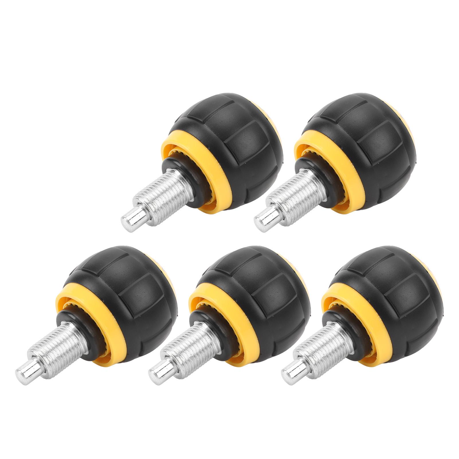5 ШТ. Пружинная ручка с вытяжным штифтом, железная пластиковая, универсальная, запасные части для регулировочной ручки велотренажера для фитнес-оборудования Black Yellow