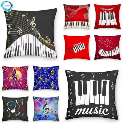 Music Note Cushion Cover 45X45Cm Pillow Covers Decorative Pillowcase Polyester Throw Pillow Case Home Decor Pillowcover