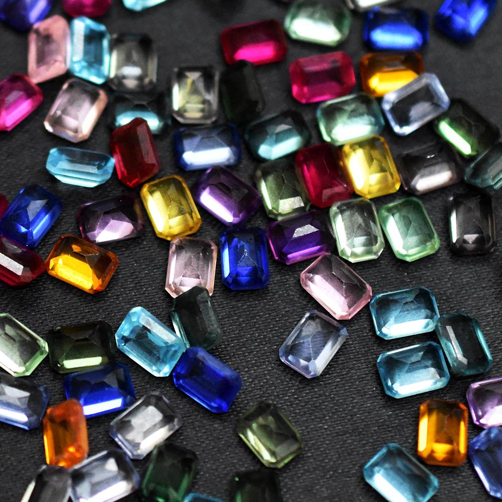 Natural Mixed Color Sapphire Loose Gemstone Emerald Cut 15 Pcs 9x6 Lot September Birthday Birthstone
