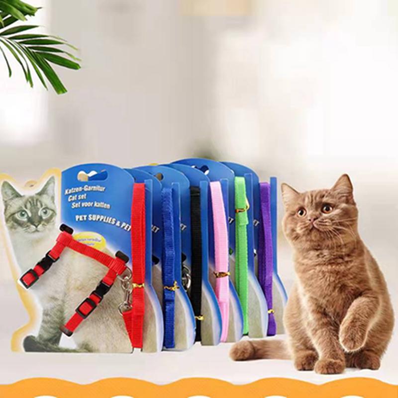 Adjustable Nylon Pet Traction Cat and Dog Collar, Cat Rope, Pet Chest Strap