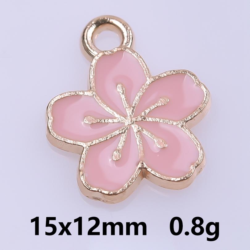 Rosa Liebe Mädchen Accessoires Emaille Großhandel Anhänger Für Schmuckherstellung Zubehör Mond/Blume/Schmetterling Anhänger Charm DIY Ohrring Basteln