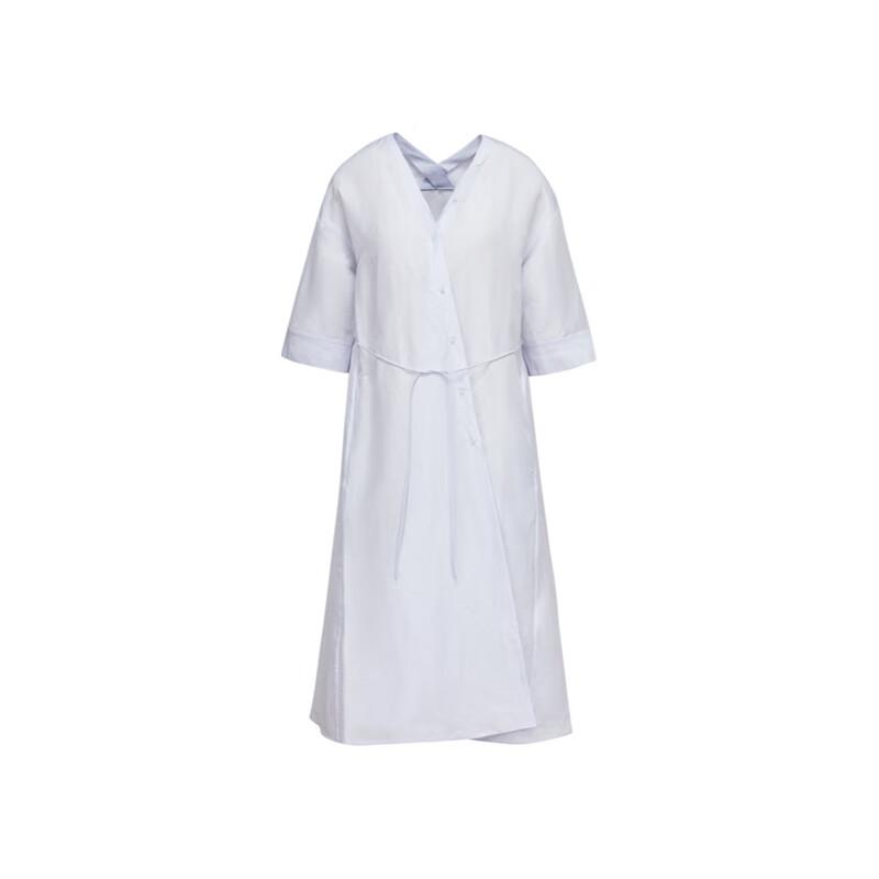 LESS Silk Linen Casual Short Sleeve Dress