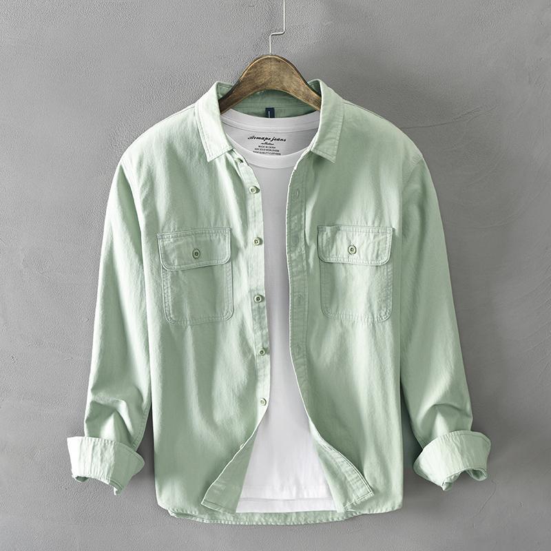 Turn-down Collar Shirts Simplicity Handsome Loose Man Casual Streetwear Button Pockets Capable Spring Summer Thin Men's Clothing