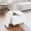 Storage Ottoman White 60 x 60 x 45 cm Faux Leather