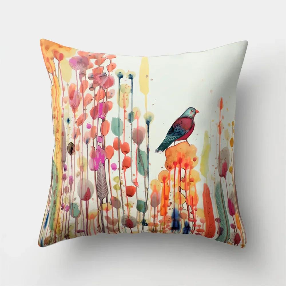 Mode Kissenbezug Cartoon Funda Cojin Sonnenaufgang Überwurfkissen für Schlafzimmer Regenbogen Kissenbezug Housse De Coussin Hogar