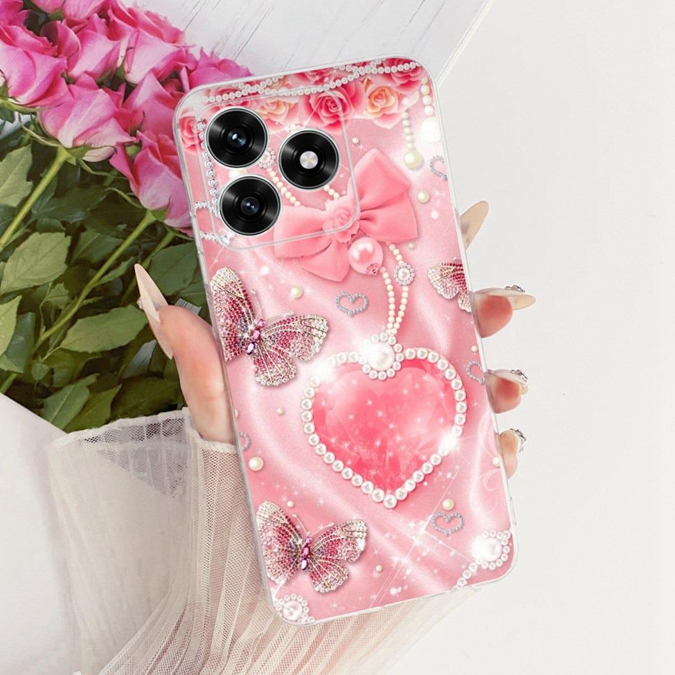 Etui na Honor X5C Plus Pokrowiec Przezroczysty Luksusowy Uroczy Kot Moda Motyl Fajny Malowany Obudowa Na Honor X5cPlus