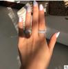 Anello di Lusso Bianco Zircone per Donne Matrimonio Fidanzamento Festa Anello Classico Gioiello Regalo