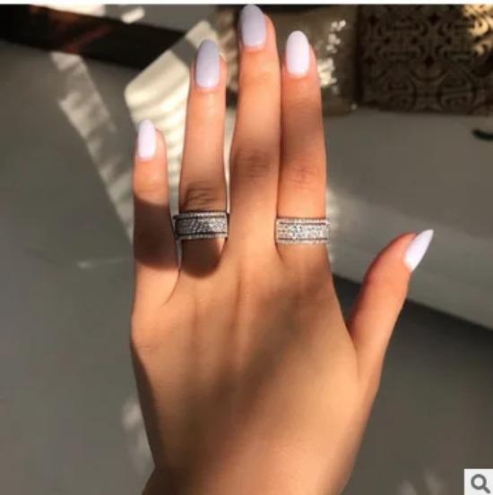 Anello di Lusso Bianco Zircone per Donne Matrimonio Fidanzamento Festa Anello Classico Gioiello Regalo