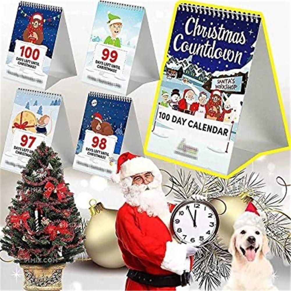 

Рождественский адвент-календарь со снеговиками, английский стоячий календарь, настольный флип-календарь, офисный календарь