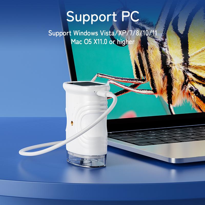 Mikroskop för barn Barnmikroskop med 2-tums skärm 1000x zoom Mini handhållet mikroskopkamera Julklappar Födelsedagspresenter