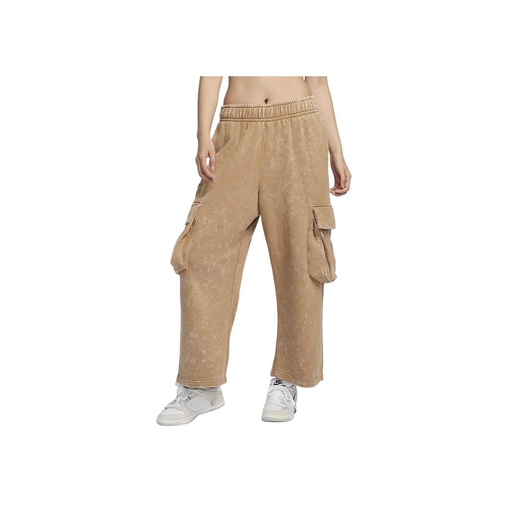 Nike Sportswear Logo Straight Leg Lace-Up Cargo Pants Knitted Sports Pants Women Pants Linen HQ4751-202