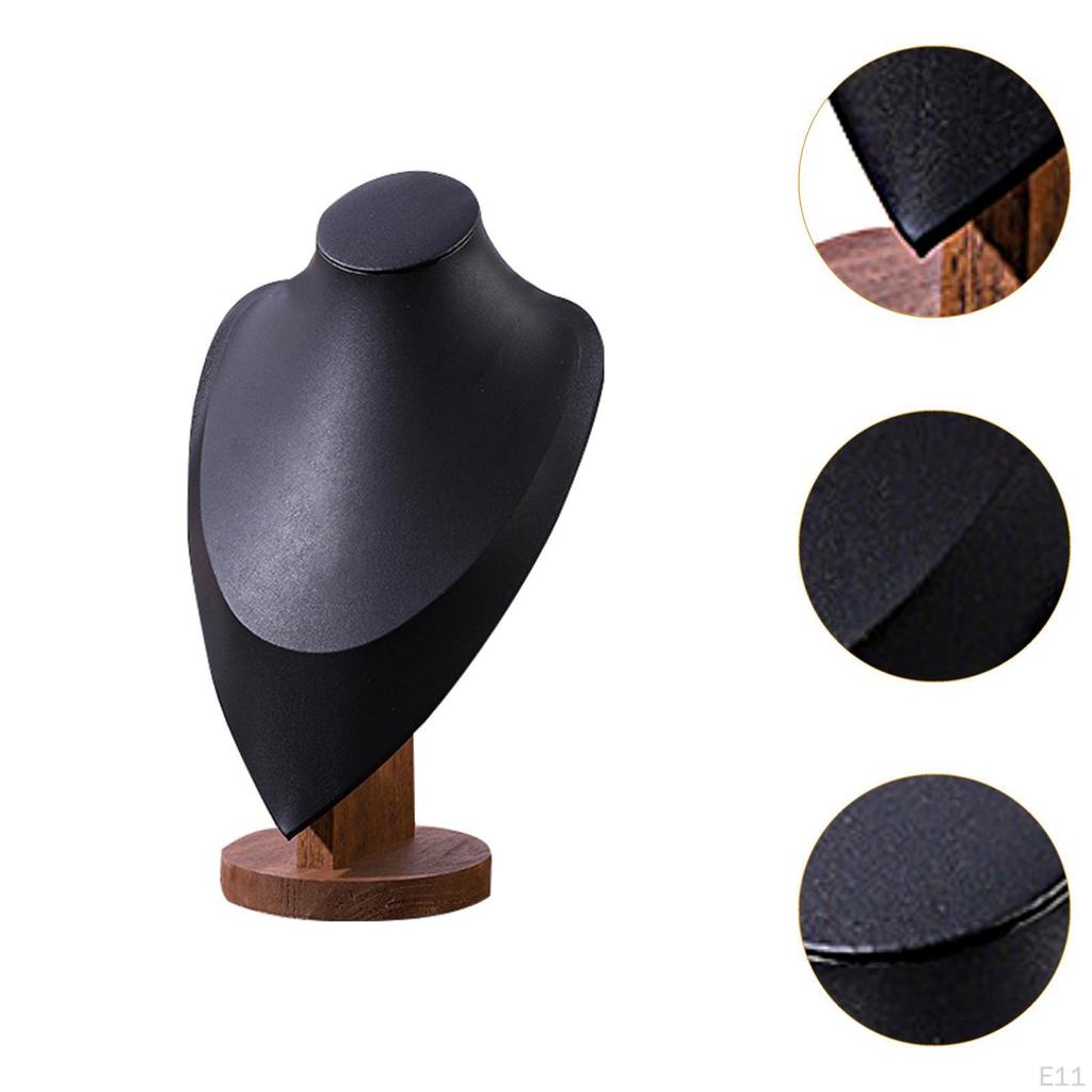 Necklace Display Bust Jewelry Holder Home Decor Wooden Base Elegant for Women Pendant Chain Stand