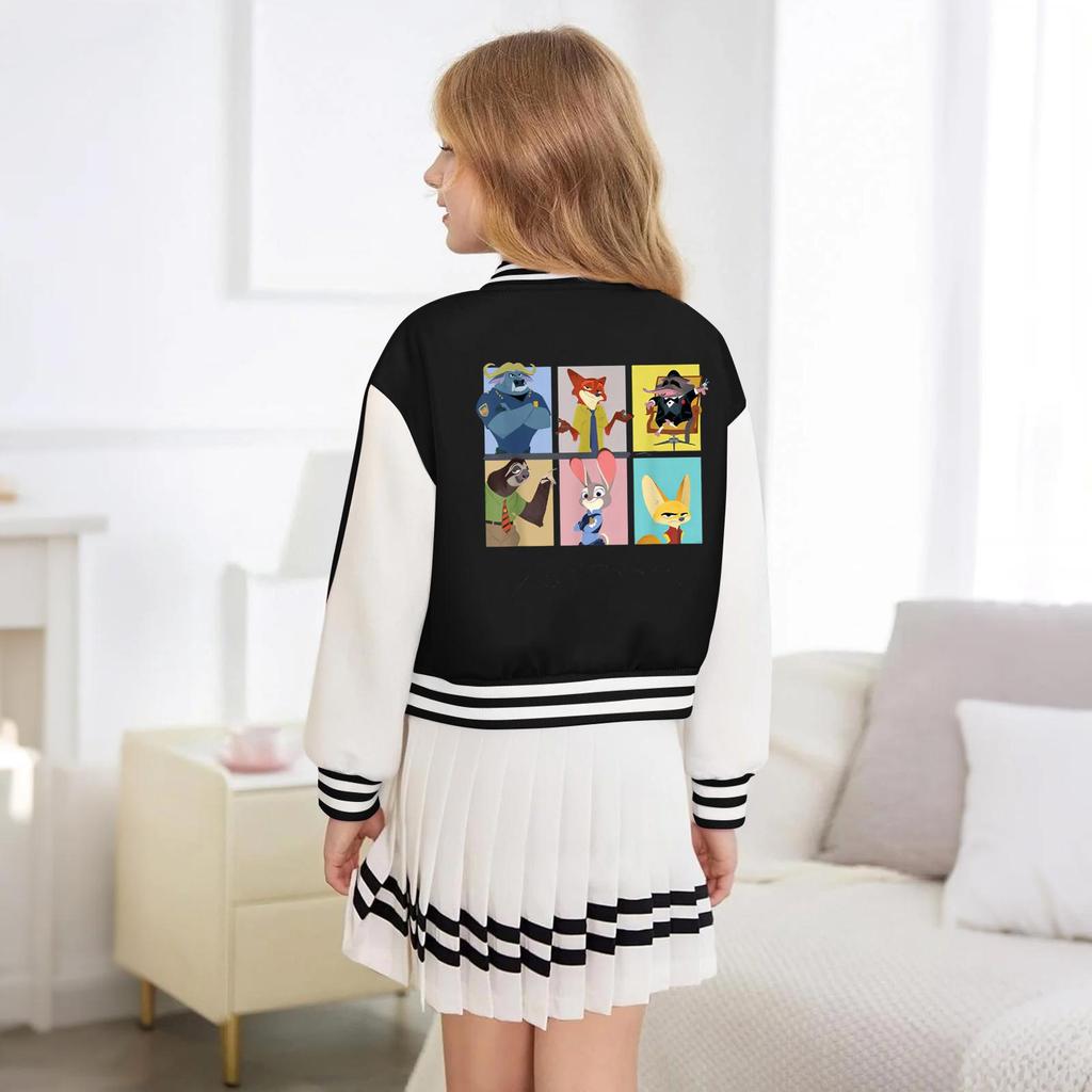 Kids' Fashionable Casual Long-Sleeved Hooded Print Jacket