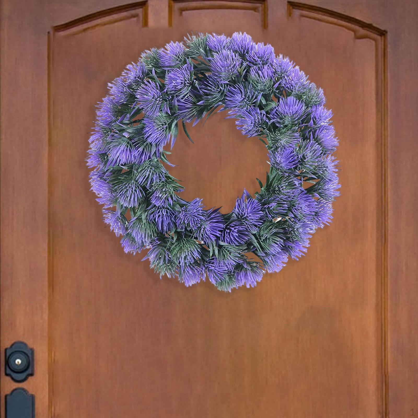 Lavender Wreath Artificial Flower Spring Door Greenery Leaves for Home