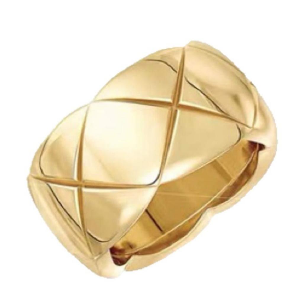 Non-fading Xiaoxiangfeng Rhombus Titanium Steel Rose Gold Plain Ring Index Finger Women's Light Luxury High-end Design Niche