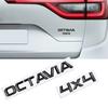 REOY4 MetaL 3D Badge Logo Car Rear Trunk Body Sticker Letter Emblem For Skoda OCTAVIA 4X4 Accessories Glossy Black Matte black