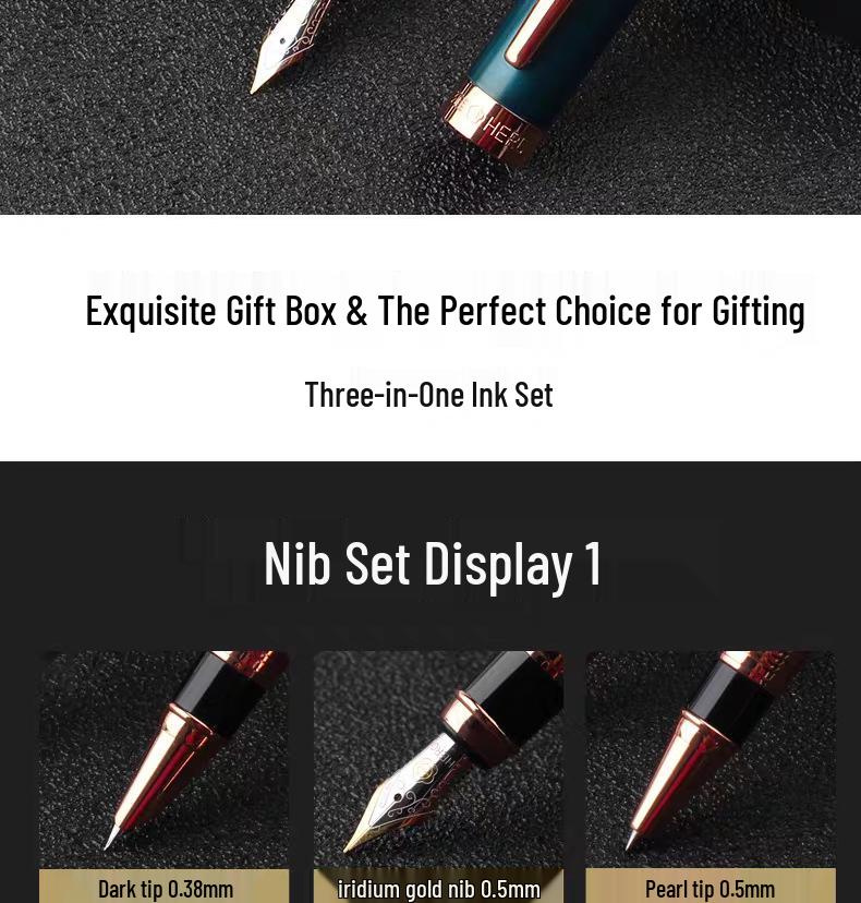 Hero 849 Multi-Purpose Calligraphy Gift Set: High-Grade Fountain Pen for Business, Office, and Writing Practice, Ideal for Men and Women.