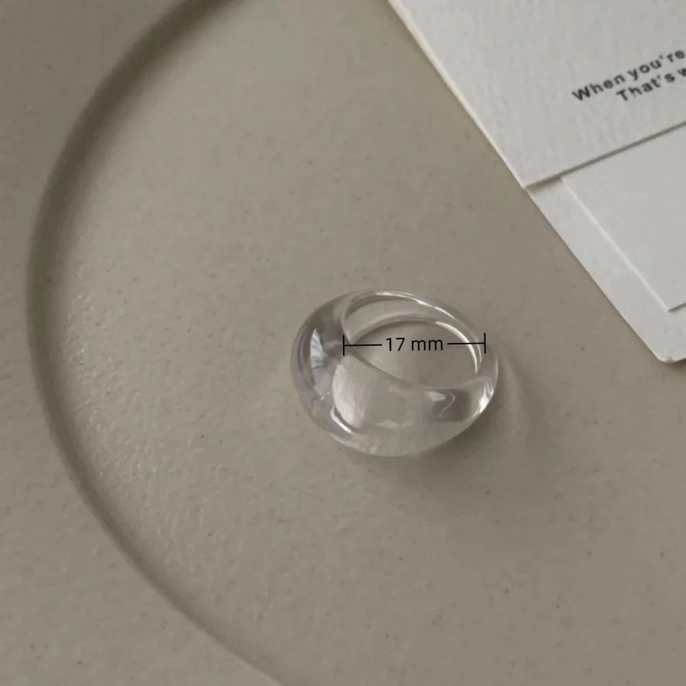 Chic Colorful Arc Wide Rings Transparent Jewelry Gift Fashion Geometric Irregular Ring  Women