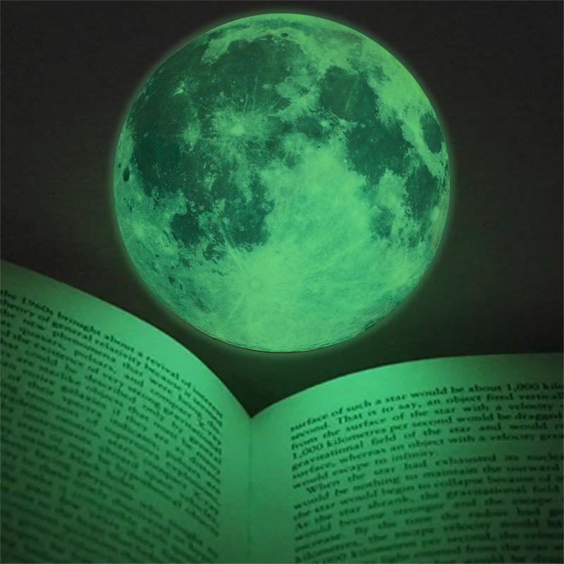 Glow in The Dark Moon Wall Sticker 3D Luminous Removable Sticker For Home Decoration Kids Baby Room DIY Space Planet Decals
