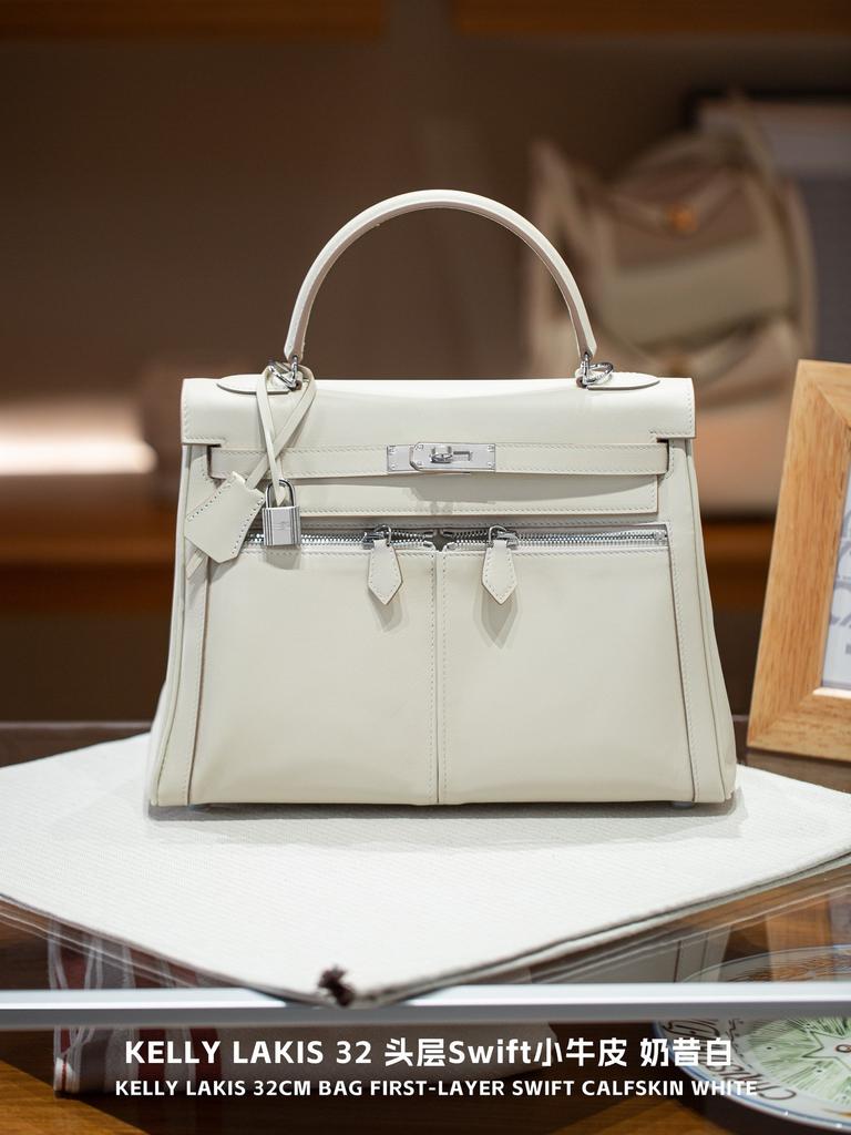 Lakis 32-head Layer Swift Leather Small Crowd Design High-end Sense Wide Shoulder With Handbag