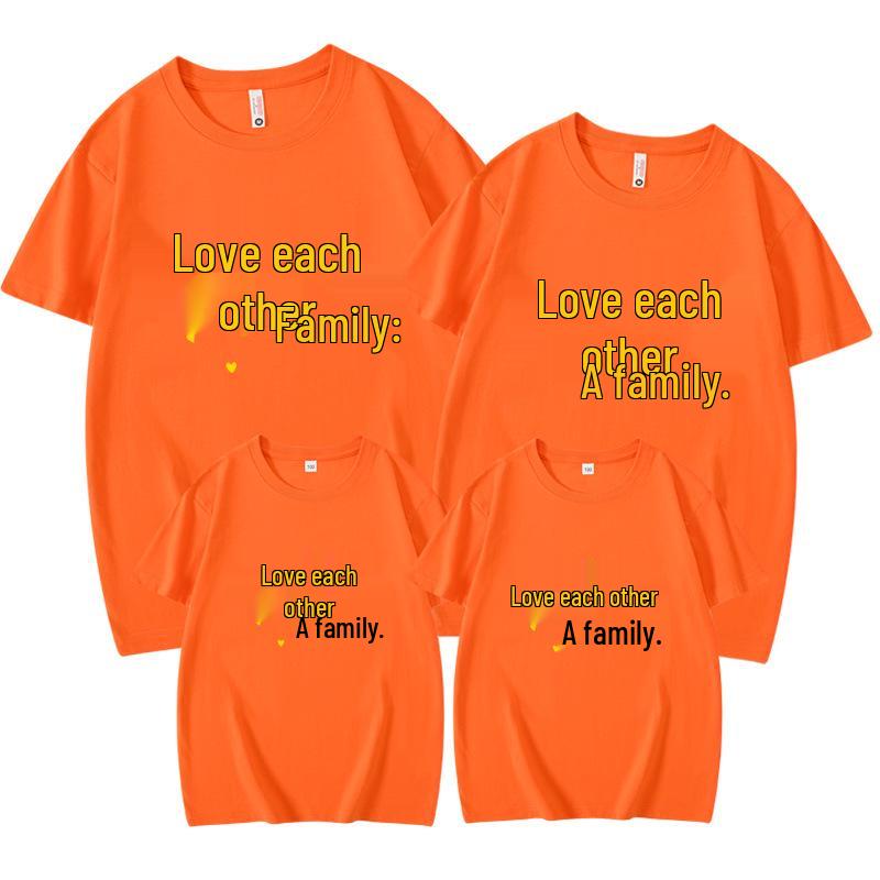 Year of the Snake 2026 Family T-Shirts: Parent-Child Red Short Sleeves for Family of Four Child 120 оранжевый