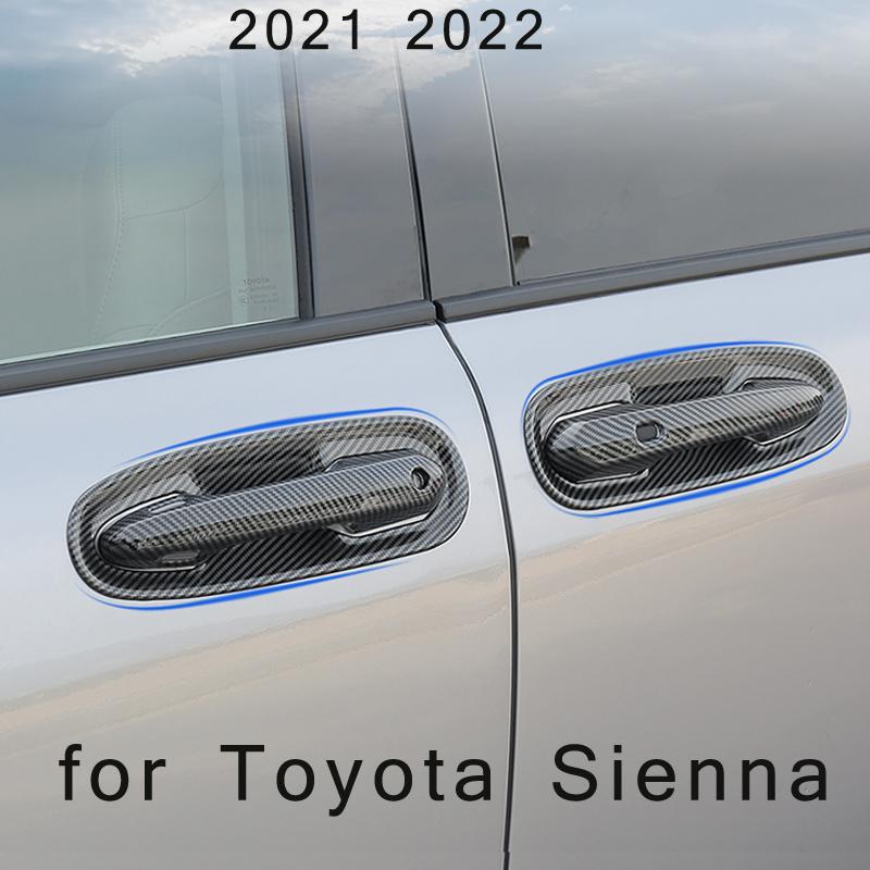 

Накладка на дверную ручку с левым рулем для Toyota Sienna XL40 2022 2021, автомобильные аксессуары, пластик, имитация углерода