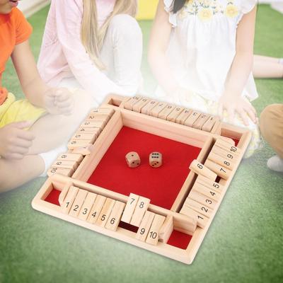 Shut The Game Tisch Mathe Requisiten Zahlenlernen Tragbares Spielzeug, Holzbrett für
