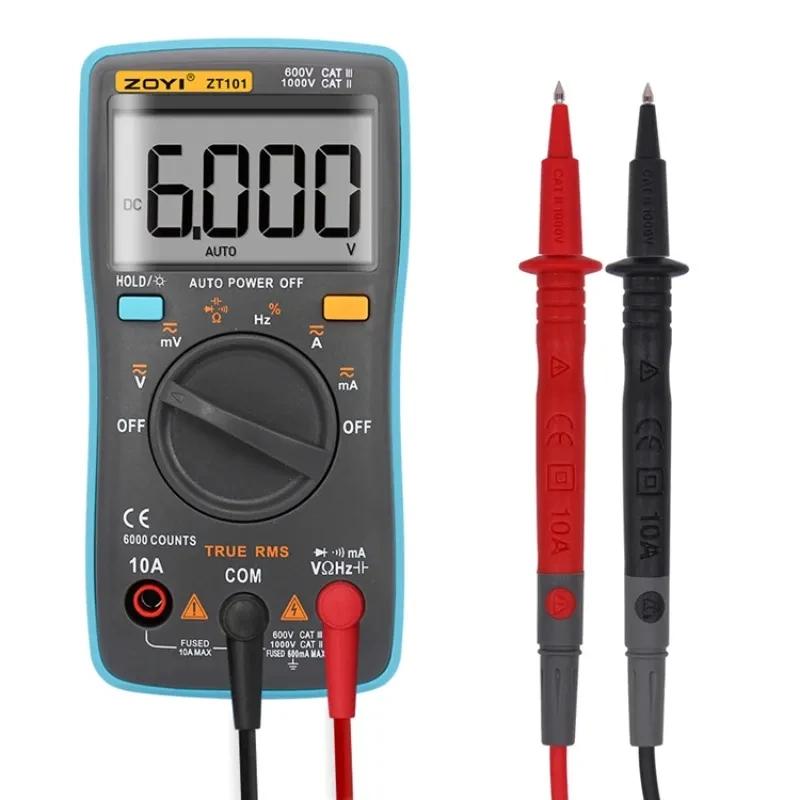 ZT101 Digital Multimeter Backlight AC/DC Ammeter 6000 Counts AC/DC Ammeter Voltmeter Ohm Portable Meter Voltage Electrician Tool