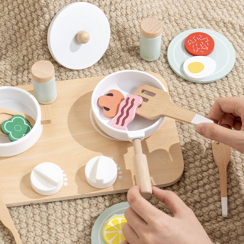 Wooden Simulation Cooking Utensils, Pots, And Children Toy Sets For Sensory And Cognitive Growth