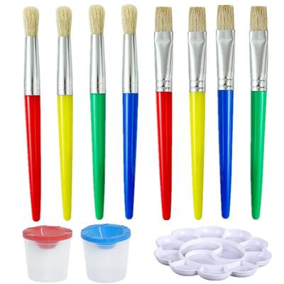 Pinsel-Set, Rund- und Flachpinsel für Acrylfarbe, abwaschbare Farbe, DIY-Graffiti-Pinsel