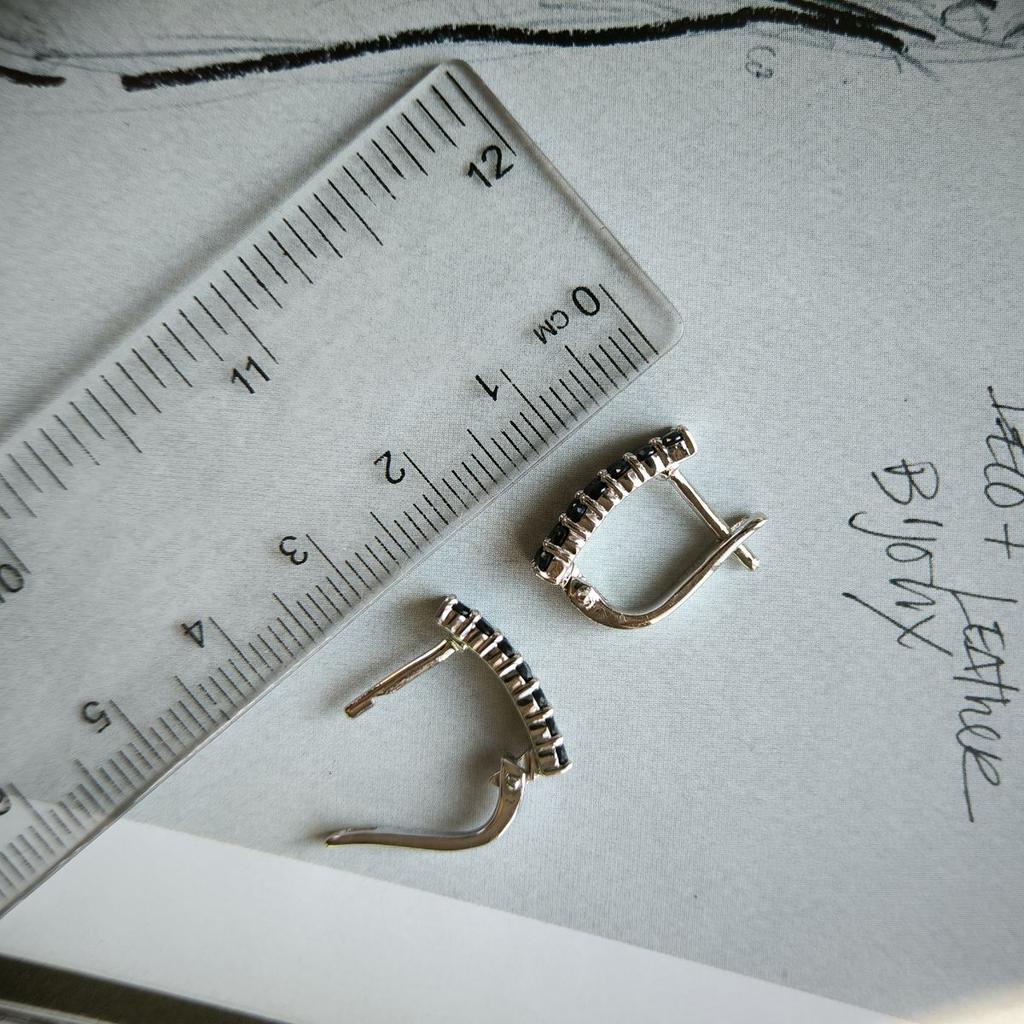 Серебряные серьги с натуральным сапфиром 1.603ct (2178934)