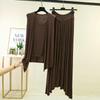 Plus size M to 6XL Modal Pajamas sets Summer Layering Vest Cardigan Top with strawstring Long Skirt Fashion Versatile 2 Piece Outfit