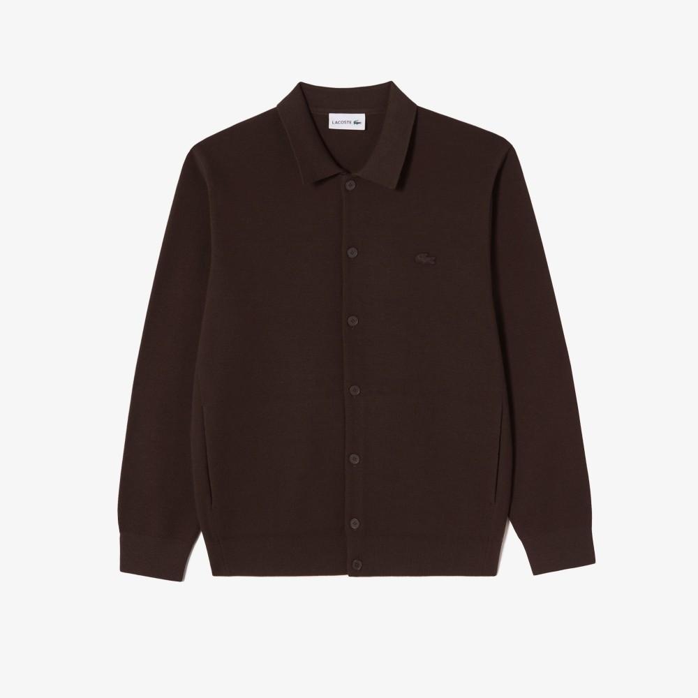 [Lacoste] Men's Button Collar Cardigan AH092E-55NSKB