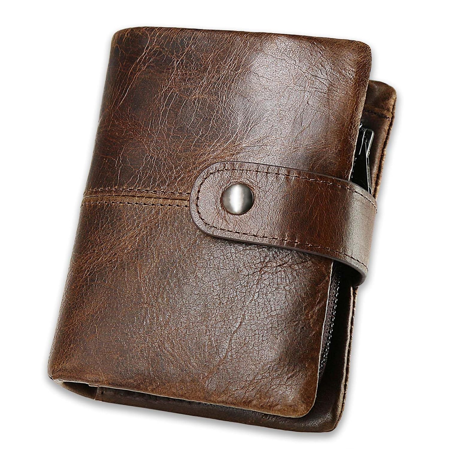 FYOXYORK Wallet Mens Bifold Genuine Leather