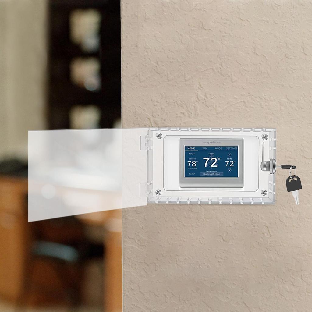 Lock Box for Thermostat On Wall Clear AC Thermostat Cover with Lock Home Accessories for Industrial Garage Attic Outlet