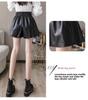 Women's 2023 Autumn/Winter PU Leather A-Line Shorts, High Waist, Loose Fit, Casual Slim Boot Style