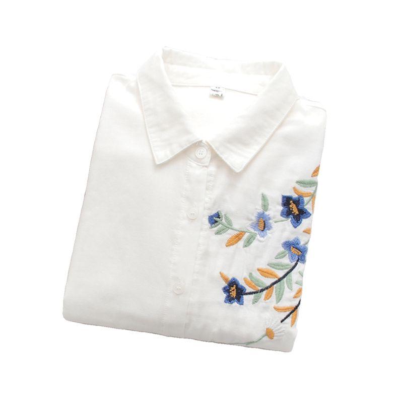 Cartoon Flower Loose Double-Layer Cotton Yarn Long Sleeves Artsy