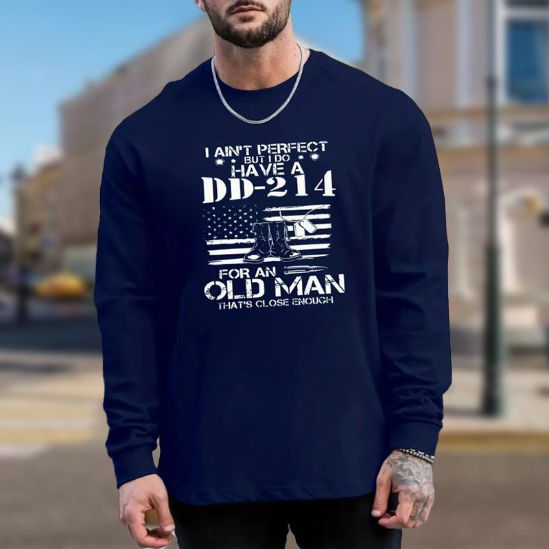 Shoe Letter Combination Print Men's Tshirts Long Sleeve Tees Round Neck Casual Pullover Men's Clothing Plus Size