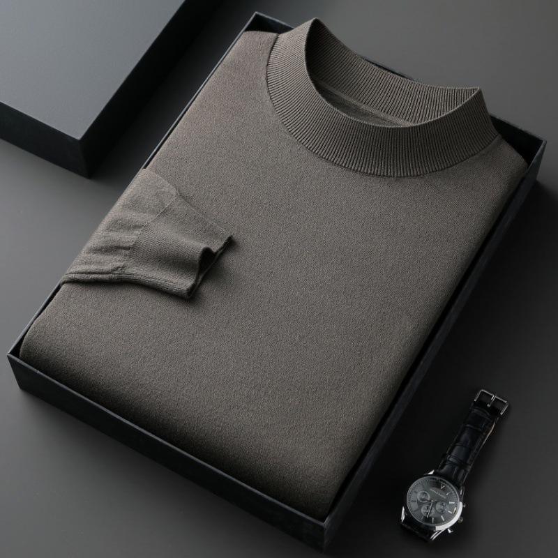 Men S Casual Loose Half Turtleneck Long Sleeve Knit Sweater For Spring Autumn