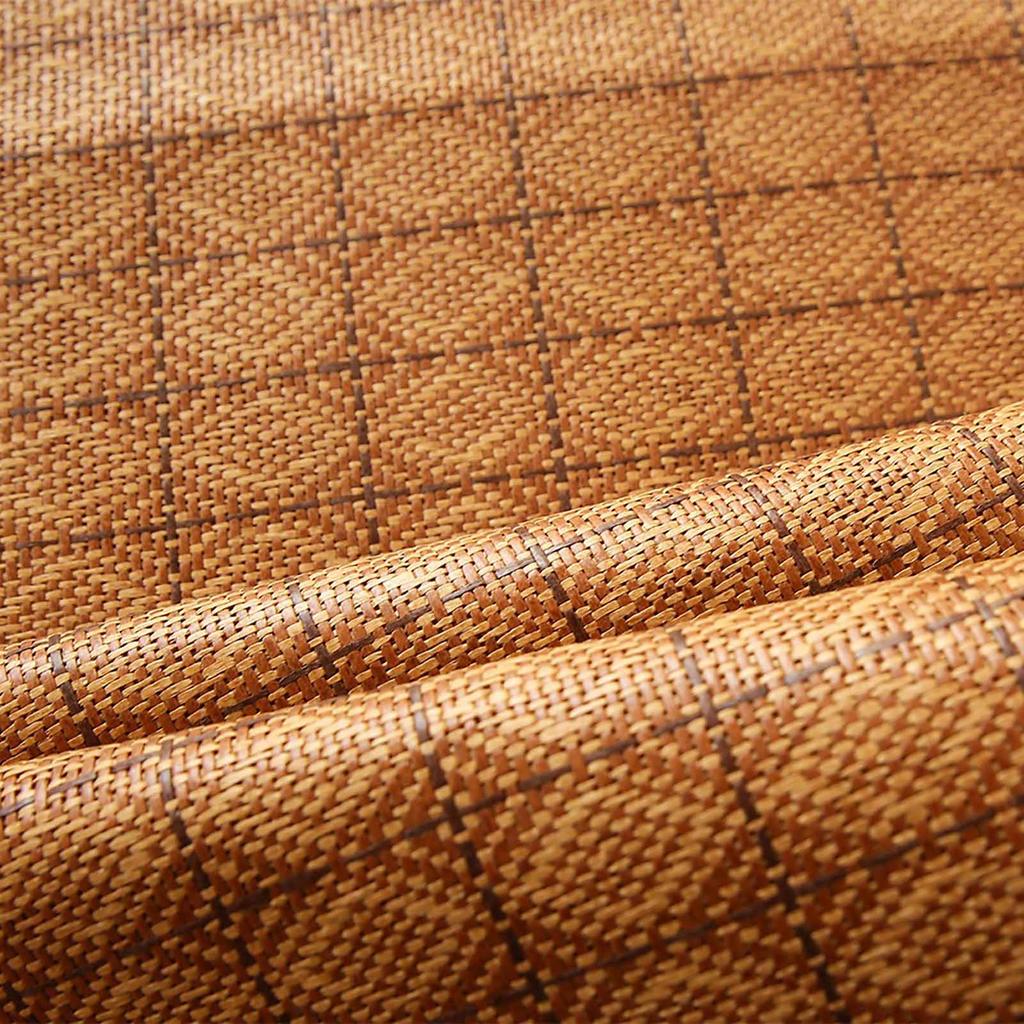 Home Textile Rattan Mat Grid Fitted Sheet Set Summer Cool Bed Cover (90*195cm  Pillowcase*1)