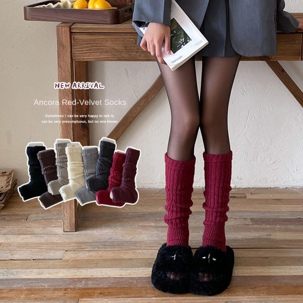 Knitting Lolitas Knitted Socks Cute Sweet Warm Foot Cover New Long Stockings  Autumn Winter