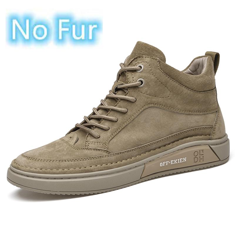 Fashion Luxury Brand Vulcanized Sneakers Men Genuine Leather Shoes High Top Man Trainers New Casual Mens Walk Footwear Warm Winter Boots