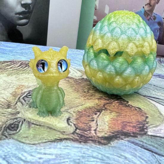 3D Printed Dragon Egg Ornament Vibrant Color Small Size Stress Relief Fidget Toy Adorable Cartoon Dragon Statue